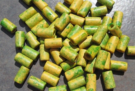 MAIZE Mykonos Greek Ceramic Beads SMALL TUBE 6x10mm (10)