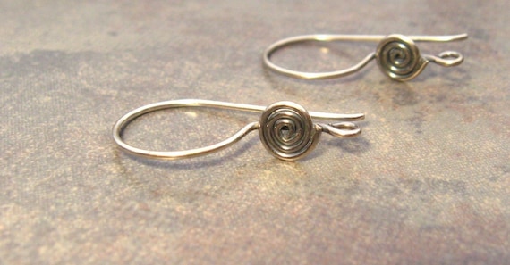2 Bali Sterling Silver Earwires with Circular Disk 22mm x 12mm LOW SHIPPING