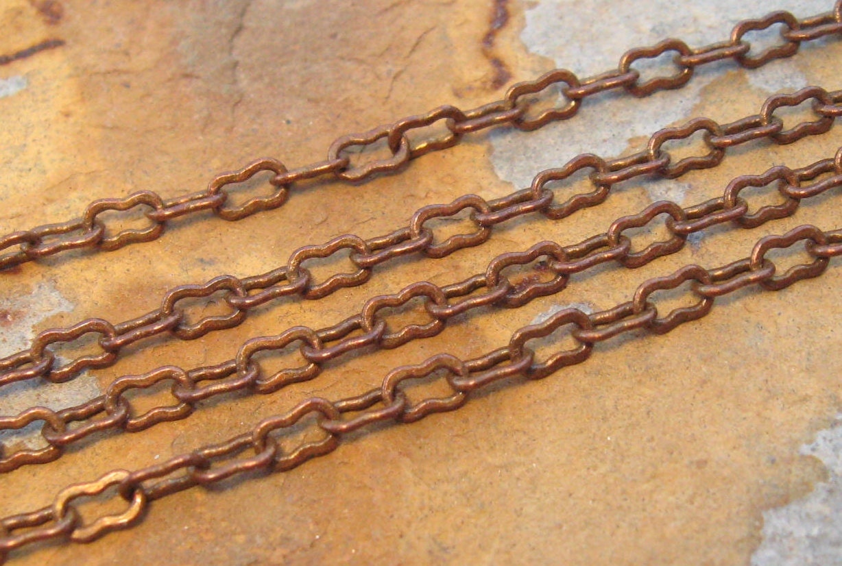 1 ft. Petite Peanut Chain 3.5mm Trinity Vintage Patina -  Trinity Brass Co. LOW SHIPPING