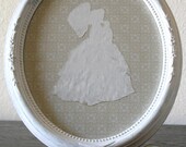 a Delicate Girl - 8 x 10 Mixed Media Silhouette and Frame