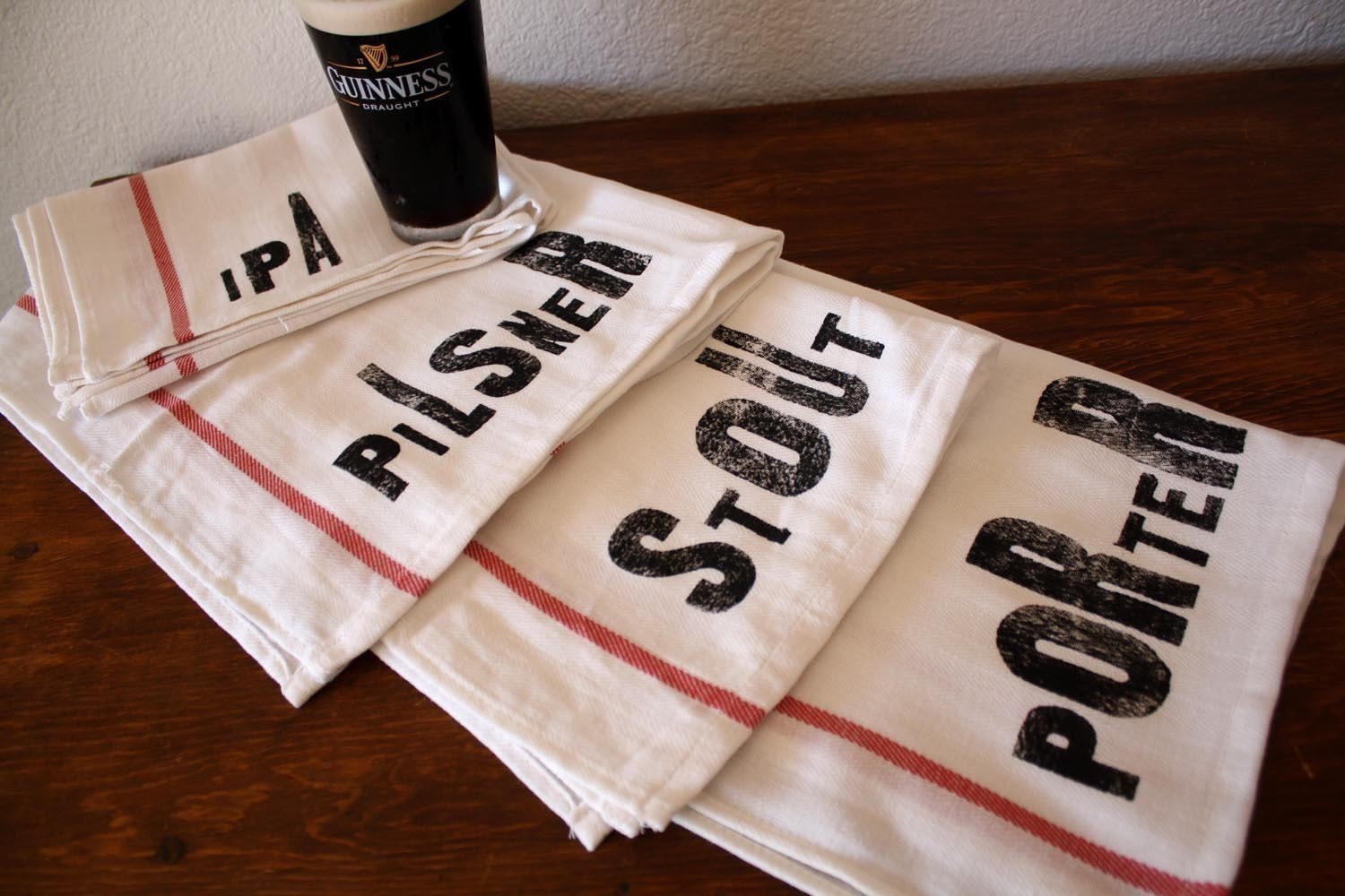 Beer Lovers Towel Set - Set of 4 - Tea Towels - Home Brewing - Gifts for Men - Fathers Day
