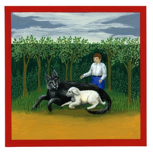 Peacable Kingdom Study - Wolf and lamb