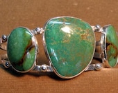 Green Turquoise Cuff - 3 stones