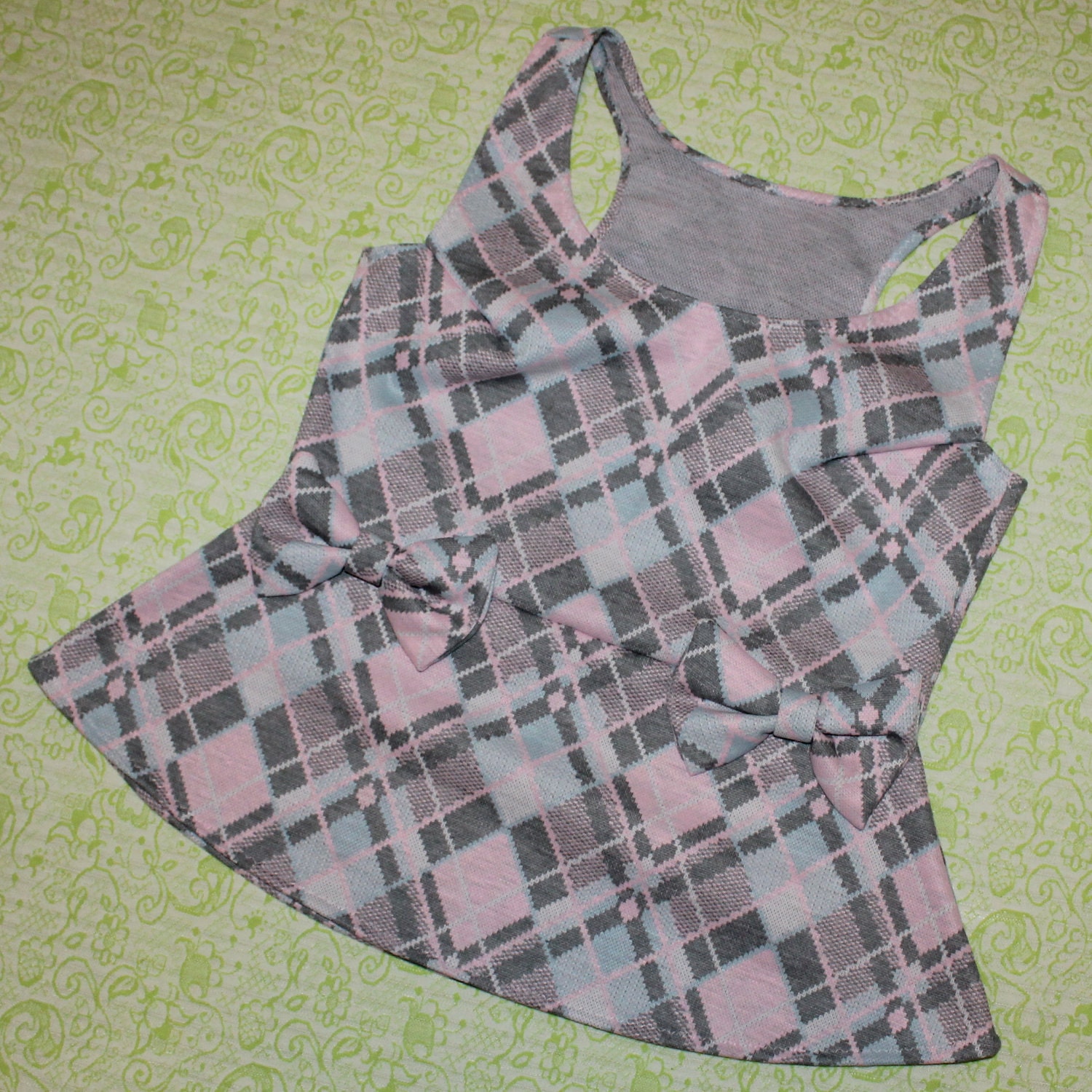 pink plaid racerback peplum tank