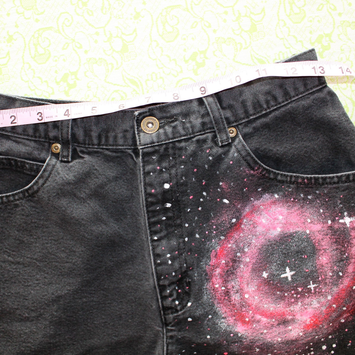 pink nebula galaxy high waist shorts