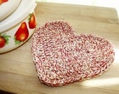 Dish Cloth, Red Twist Heart
