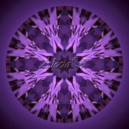 Mandala art mandala print 5x5 purple wall art - violet lilac purple gemstone kaleidoscope yoga zen meditation home decor - Amethyst Radiance
