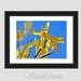 Nature Photography yellow Forsythia Photograph 5x5 botanical print Fine Art photography floral blue yellow garden - Ode to the Swedish Flag
