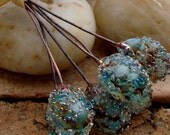 OCEAN TREASURE SPARKLE Head Pins - Set of 6 Handmade Lampwork Head Pins