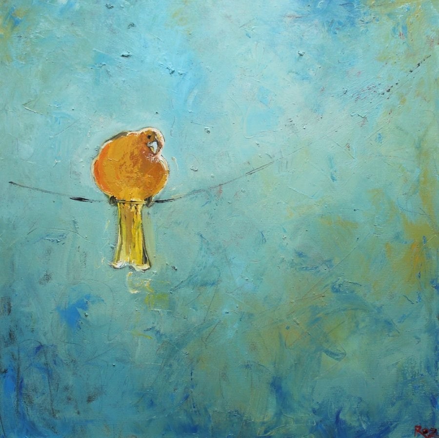 Bird 36 20x20 inch Print from oil painting by Roz