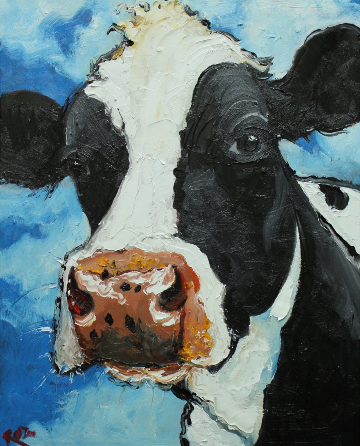 Print Cow 436 16x20 inch Print from oil painting by Roz
