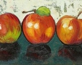 Apples 9 painting 12x24 inch original still life oil painting by Roz