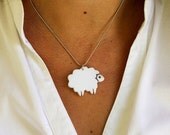 Mini Lamb Necklace,Plexiglass Jewelry,Lasercut Acrylic,Gifts Under 25