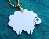 Lamb Necklace,Plexiglass Jewelry,Lasercut Acrylic,Gifts Under 25