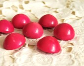 7 Vintage Buttons Pink Celluloid Dome Buttons