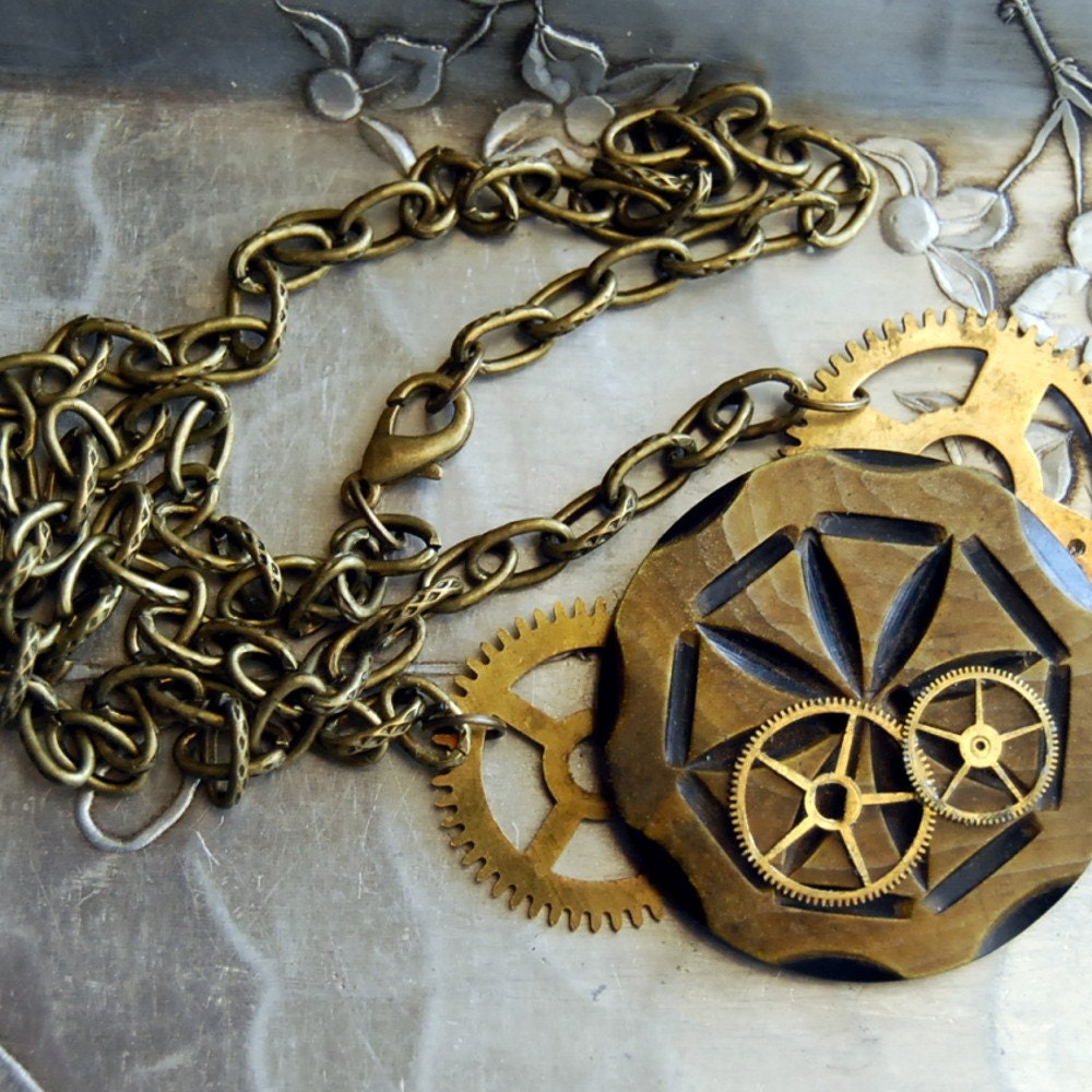 Steampunk Jewelry Time after Time Vintage Button Necklace