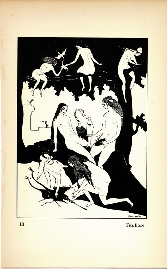 Antique Jean De Bosschere Illustration Print - The Birds - Greek Play
