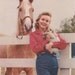 Vintage Color Lithograph Print - Woman Horse Puppy - Calendar Top Salesman Sample 8x10