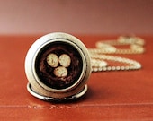 Nest - Speckled Eggs In Bird Nest - Photo Locket Necklace - Collaboration with Julie Chen of lifeverse
