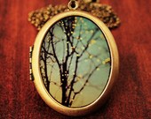 Sparkle and Dance - Large Oval Photo Locket Necklace