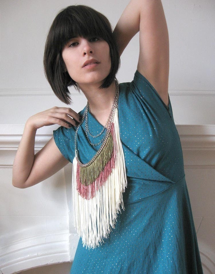 Maximum Fringe Necklace - Champagne, Rose, Olive