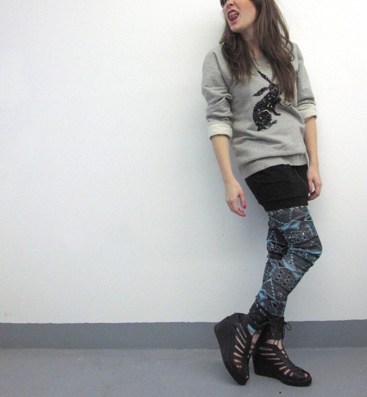 Leggings - Aztec Geometric Mesh Leggings - XS, S, M