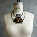 Wood, Ceramic, Brass and Acrylic "Warrior" Necklace