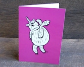 The Unibear Gets His Wings Blank greeting card