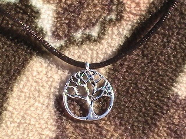 Silver Celtic Tree of Life Cord Necklace Handmade Gifts Unisex Antiqued finish Mother Father Sister Brother Family DragonflyRidge