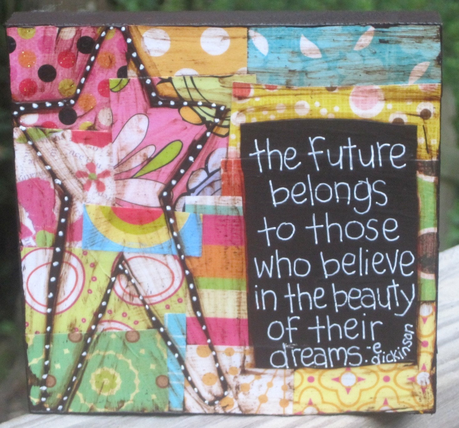 Dreams Mixed Media Collage (5 1/2 x 5 1/2 in)- MADE TO ORDER
