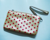 Faux leather gold pokedot pouch