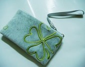Velvet flora light grey pouch