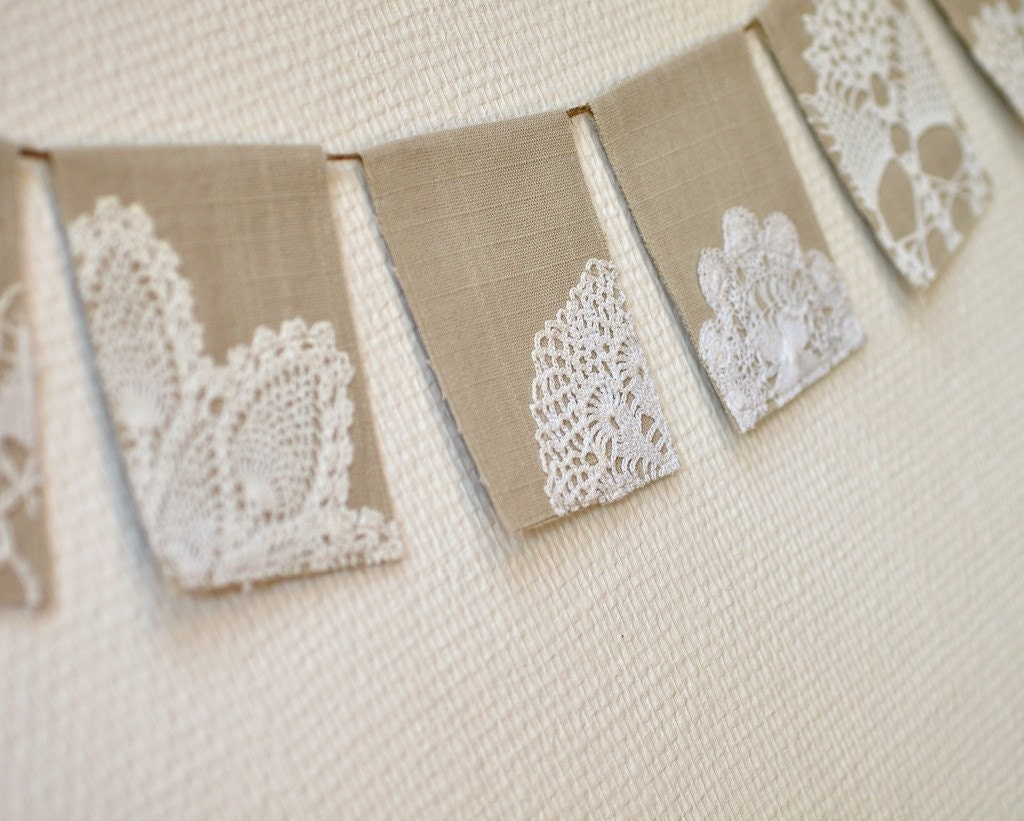 Vintage doily bunting