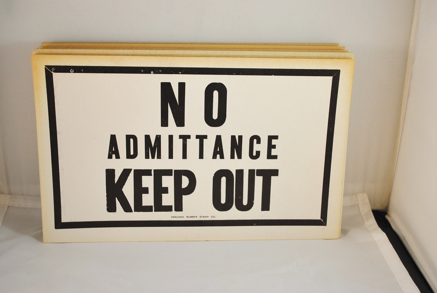Vintage Letterpress Sign  Cardstock Letterpress Sign  No Admittance Keep Out