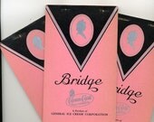 Vintage Bridge Tally Tablets Fro Joy Ice Cream Beautiful Cameo Design