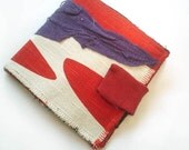 Red and White with Purple Pleats Wallet