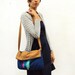 Mint and Blue pleats on Dark Blue fold over Bag