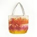 yellow, orange and on white texture dyed market tote