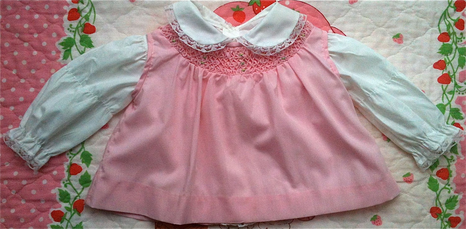 Pink Smocked Baby Dress 3-6 Months