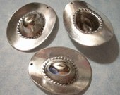 3 Antique Silver Cowboy Hat Pendants Cowboy Hat Charms