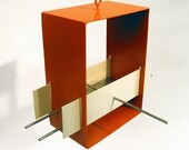 Cubist Modern Bird Feeder in Orange
