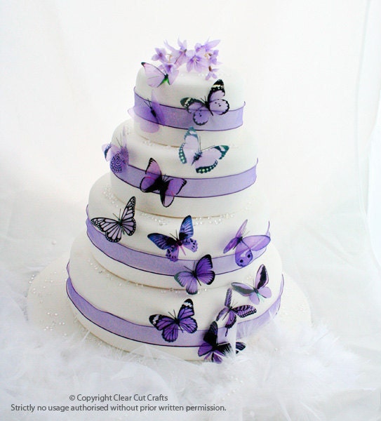 12 x Special Mauve 3D Butterflies great for Weddings, Crafts