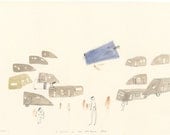 A Drama at the Caravan Park - Original Illustration