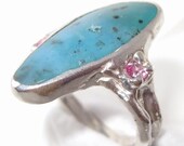 Arizona Blue agate Chalcedony  nj21 handmade in USA artist signed