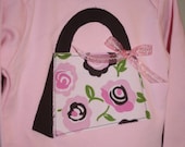 Girls Pink Rosey Purse Shirt - Short or Long Sleeved CUSTOM sizes 0-3 months to size 6