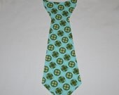 Boys Mezzanine Aqua and Green Tie Shirt- Long or Short Sleeve in sizes 0-3 months to size 6.