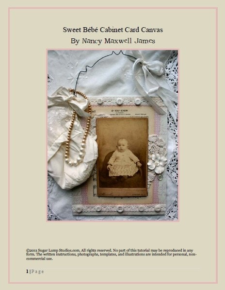 Sweet Bebe Cabinet Card Canvas Ebook/Tutorial PDF Format