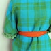 SALE:  Gorgeous Vintage Plaid Poncho Green and Blue