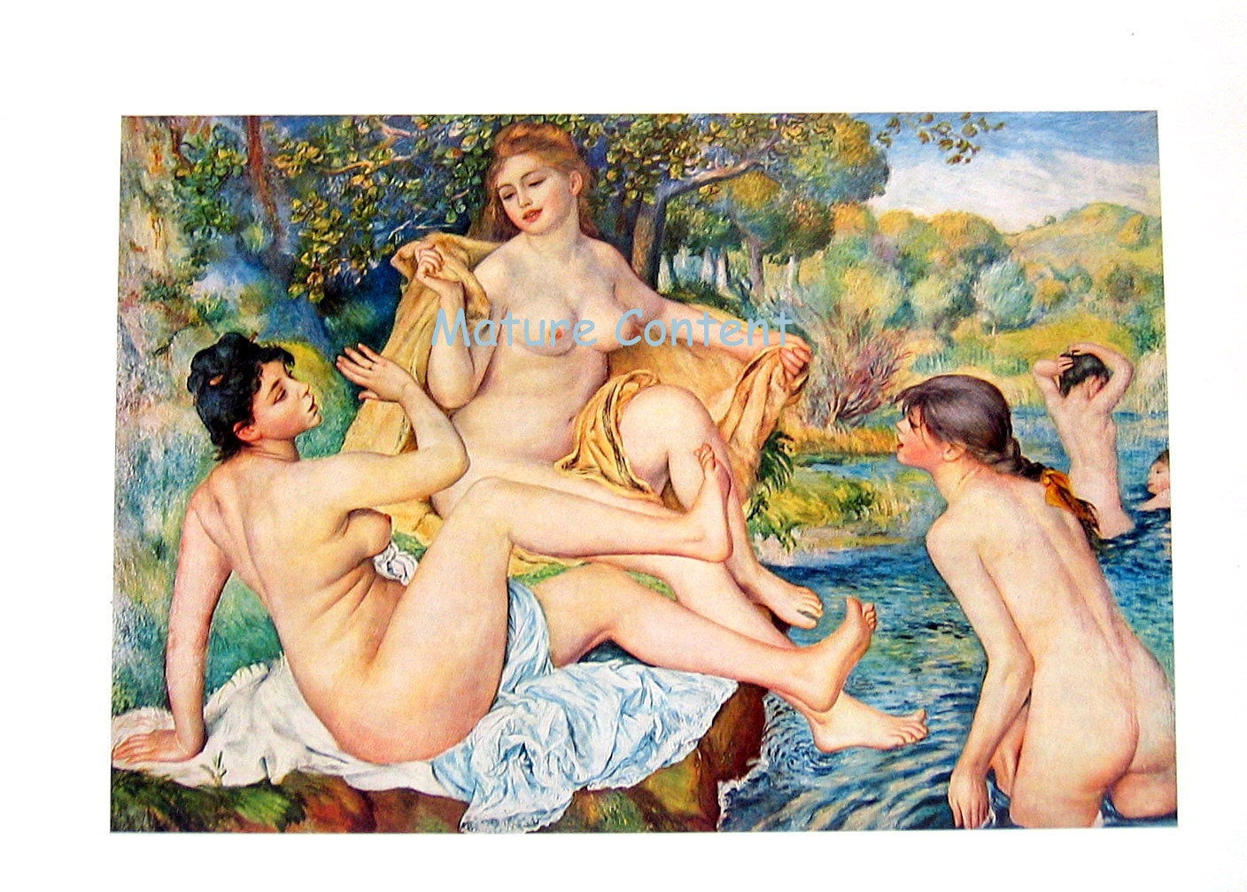 1974 Renoir "The Bathers" Vintage Book Plate for Framing