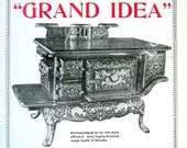 1904 Antique Hardware Advertisement The "Grand Idea" Cooking Range from Canada Hardware and Metal Catalog p104